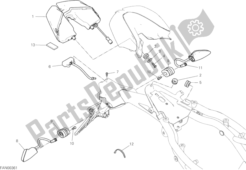 Tutte le parti per il Fanale Posteriore del Ducati Hypermotard 950 Thailand 2020